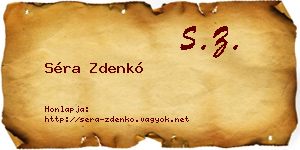 Séra Zdenkó névjegykártya